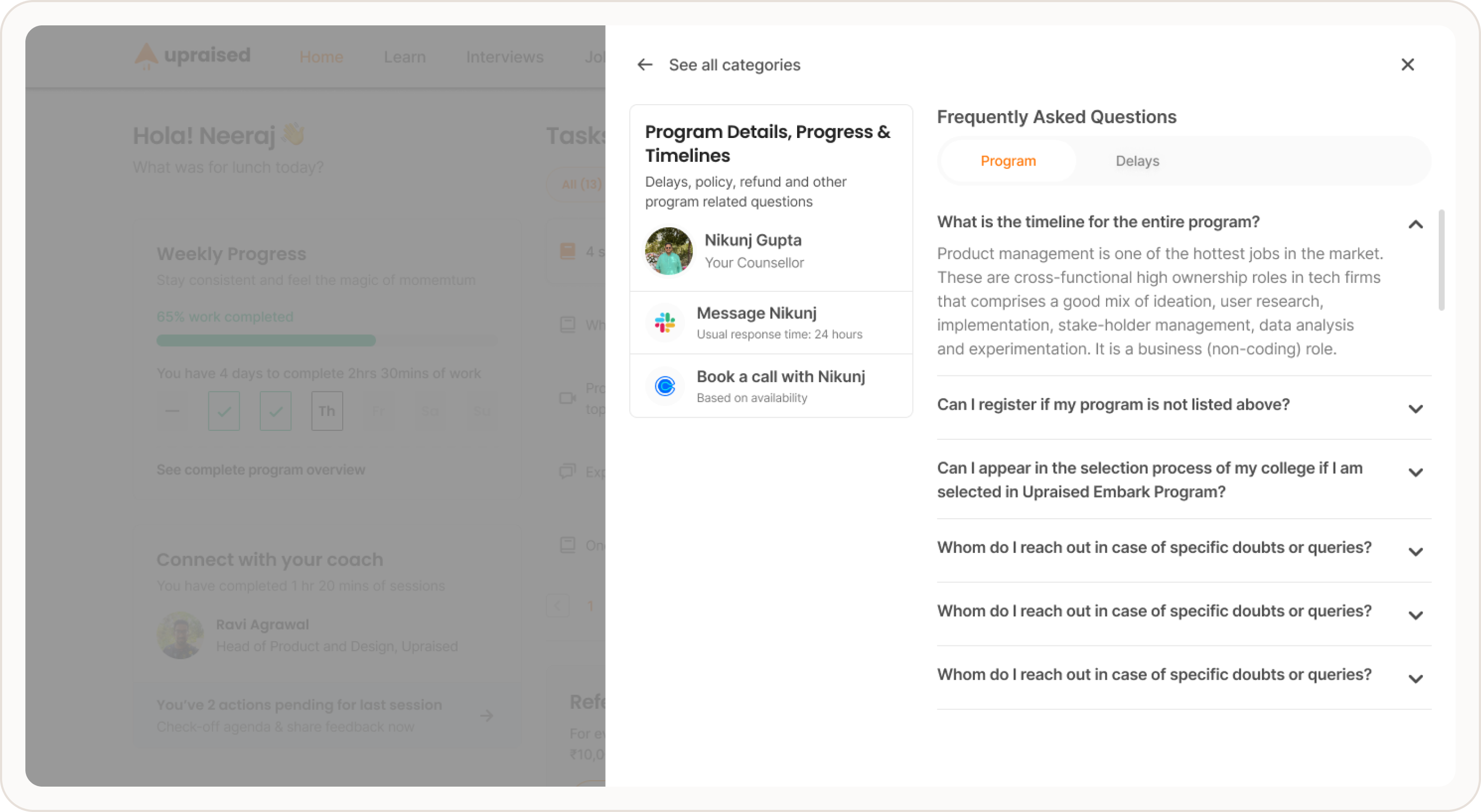 A thumbnail showing the final design of the Support System for Learners at Upraised
